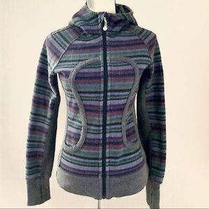 Lululemon Scuba Hoodie: Stripes, Embroidered Logo
